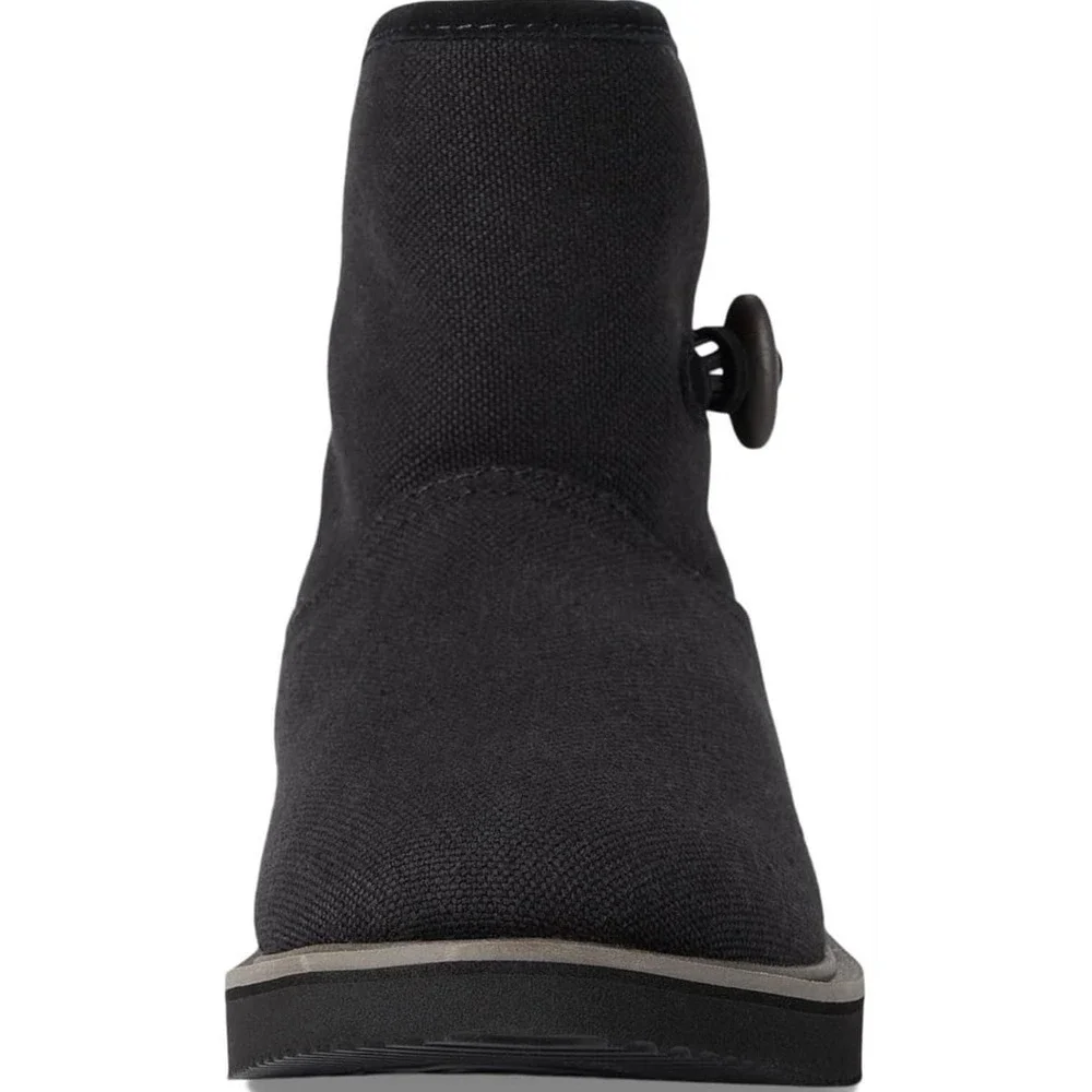 New‎ Women's Sanuk Cozy Vibe Surf Check SL ankle boots black hemp cotton size 5